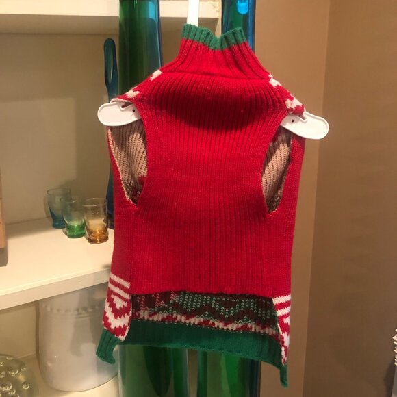 Dog Pet Apparel Pup Crew Holiday Reindeer Colorful Sweater Size Medium - Picture 2 of 6